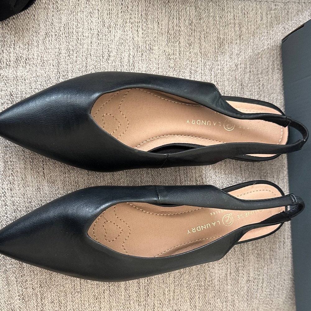 Chinese Laundry Black Slingback Flats
